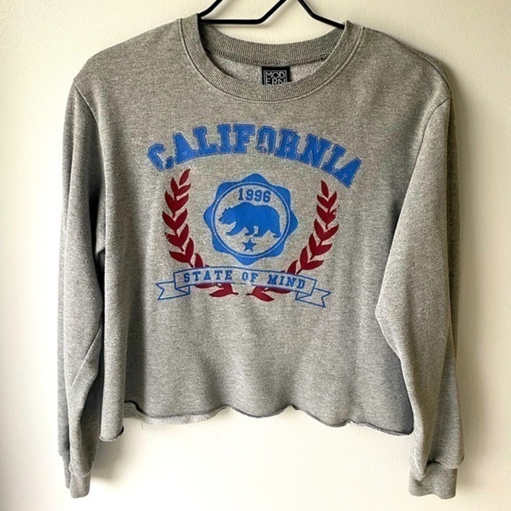 California State of Mind Graphic Gray Sweatshirt Size Small
